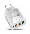 QUICK CHARGER WHITE 3USB PD 36W